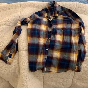 Plaid button down boyfriend fit shirt